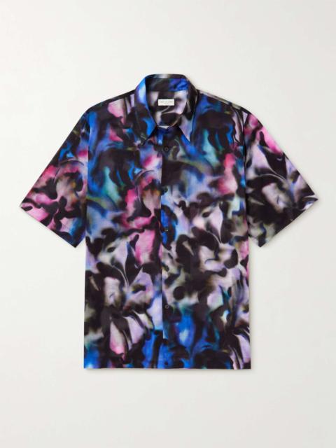 Dries Van Noten Camp-Collar Printed Mesh Shirt