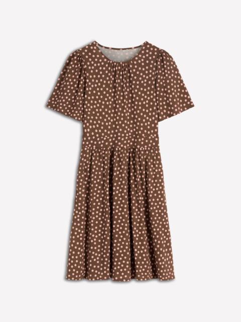 BODEN Louisa Short Jersey Dress-Raw Umber, Painted Dot