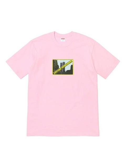 Supreme SS19 Greetings Tee Printing Short Sleeve Unisex Pink SUP-SS19-10518