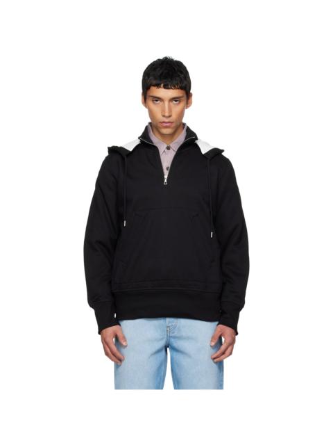 Dries Van Noten Black Half-Zip Hoodie