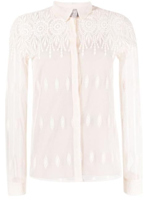 FABIANA FILIPPI sheer-lace button-up shirt
