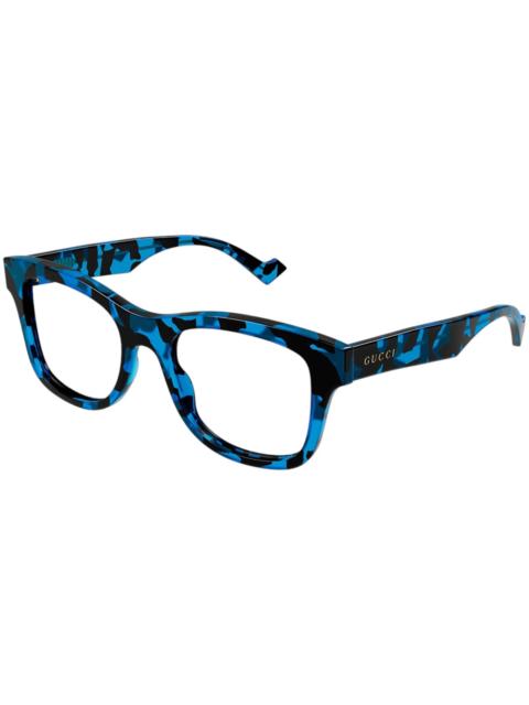 GUCCI Gucci Square Eyeglasses Spotted Black/Turquoise Havana (GG1332O 006)