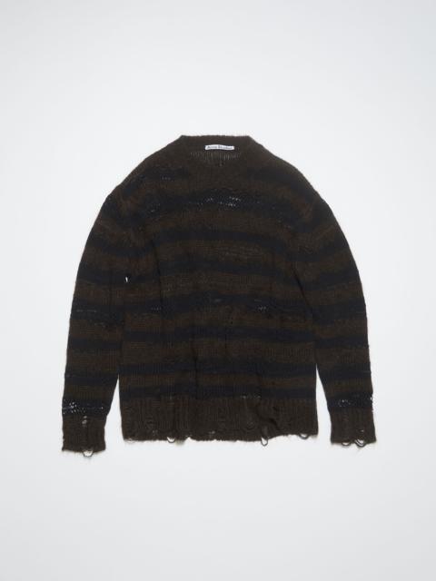 Distressed stripe jumper - Warm Charcoal Grey/Black