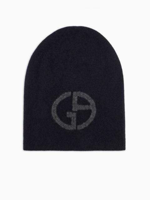 GIORGIO ARMANI Cashmere jacquard logo beanie