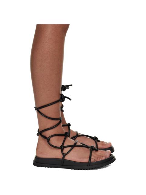 Rick Owens Black Temple Penta Granola Sandals