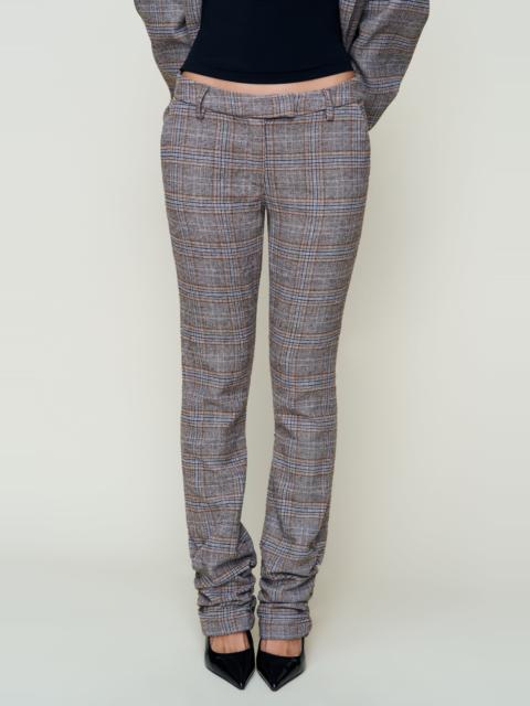 GUIZIO Guizio Cora Ruched Hem Pant in Green Tartan