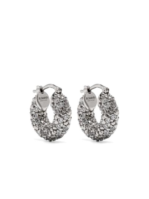 Jil Sander crystal-embellished hoop earrings