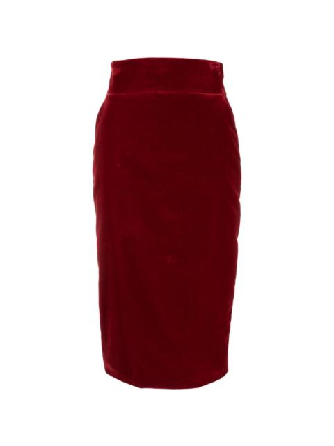 high-waisted cotton pencil skirt