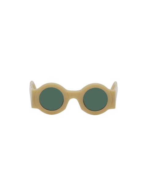 SSENSE Exclusive Beige Linda Farrow Edition Circle Sunglasses