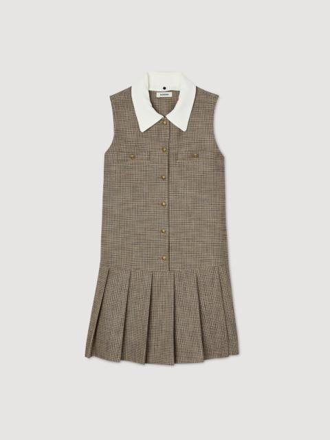 Sandro SHORT MICRO HOUNDSTOOTH DRESS