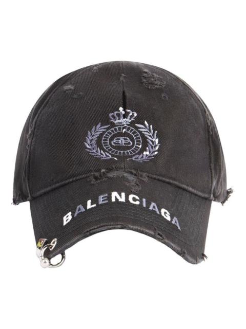 BALENCIAGA Balenciaga BB Destroyed Piercing Cap 'Black' 661887410B21077