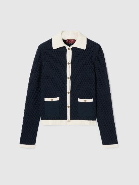 GUCCI Fine cotton crochet cardigan