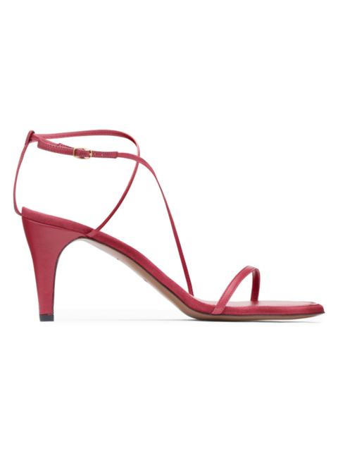NEOUS Women's Nostalgic Modernism Chamu 80MM Leather Sandals - Ruby