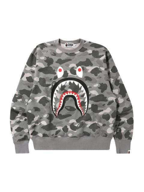 A BATHING APE® BAPE Color Camo Shark Relaxed Fit Crewneck 'Grey'