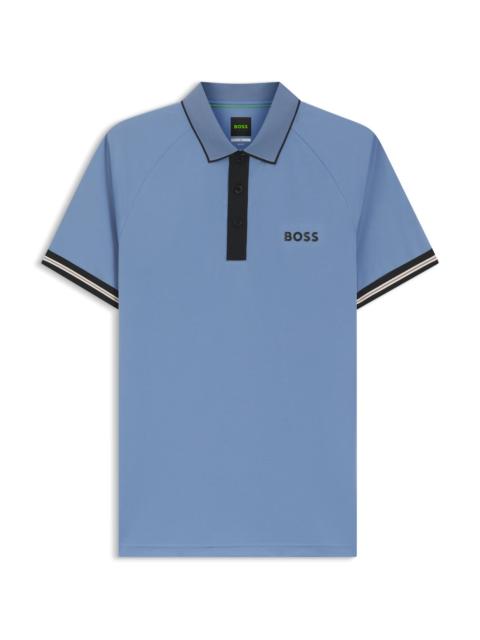 BOSS ACTIVE SLIM-FIT POLO SHIRT WITH MOISTURE MANAGEMENT