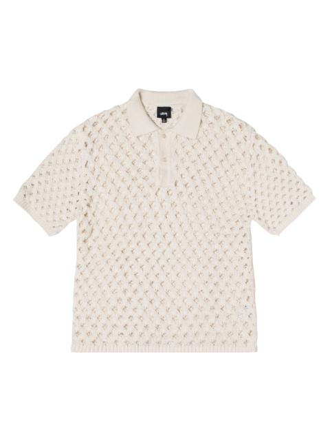 Stüssy Stussy Big Mesh Polo Sweater 'Ivory'