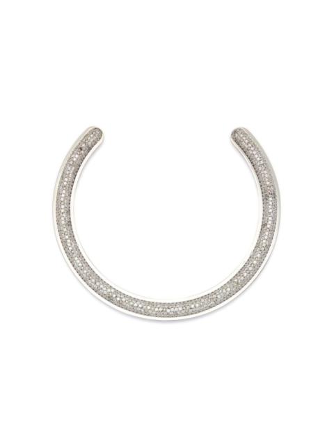 zirconium-embellished cuff necklace