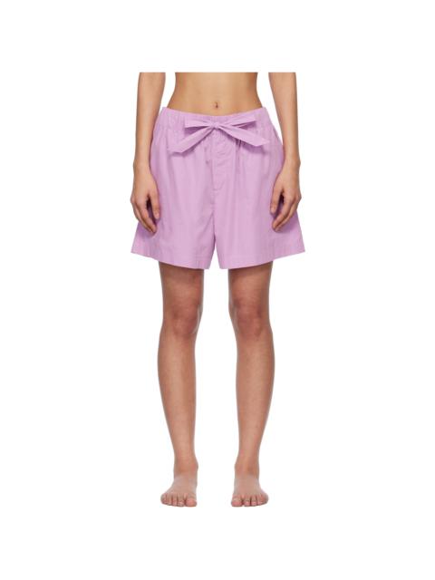 TEKLA Purple Poplin Pyjama Shorts