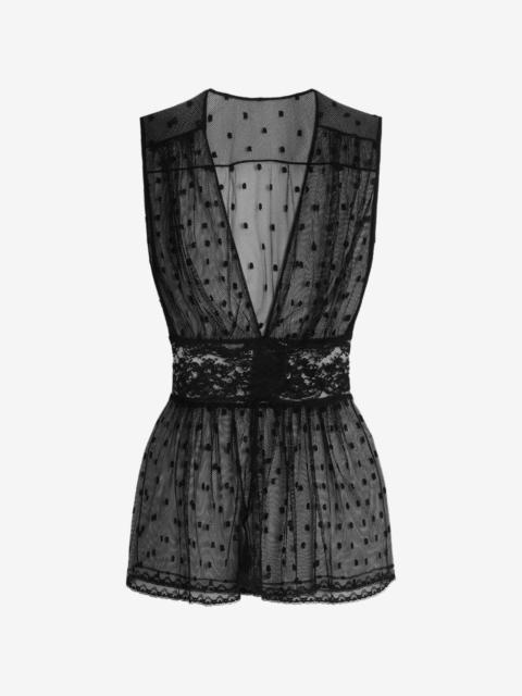 Dolce & Gabbana lace polka-dot top