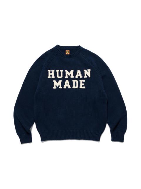 Human Made Human Made Bear Raglan Knit Sweater Navy