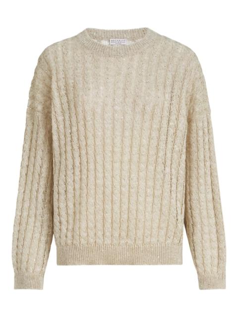 cable-knit sweater