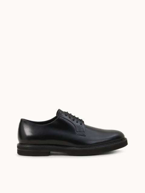 Tod's LACE-UPS IN LEATHER - BLACK