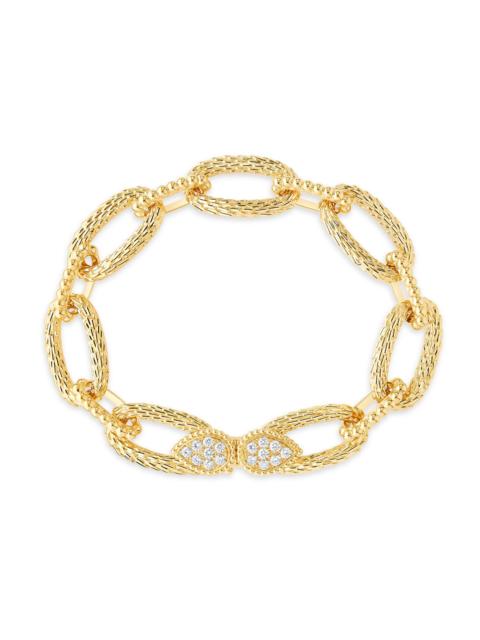Boucheron Women's Serpent Bohème 18K Yellow Gold & 0.64 TCW Diamond Oval-Link Chain Bracelet - Yellow Gold