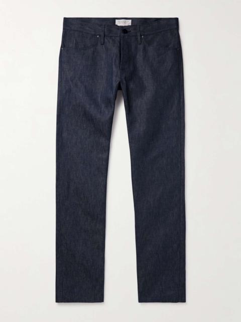 GABRIELA HEARST Anthony Slim-Fit Straight-Leg Cotton and Linen-Blend Chambray Trousers