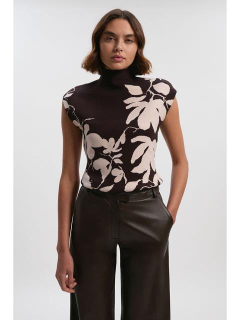 KAREN MILLEN Jacquard Floral Knitted Top