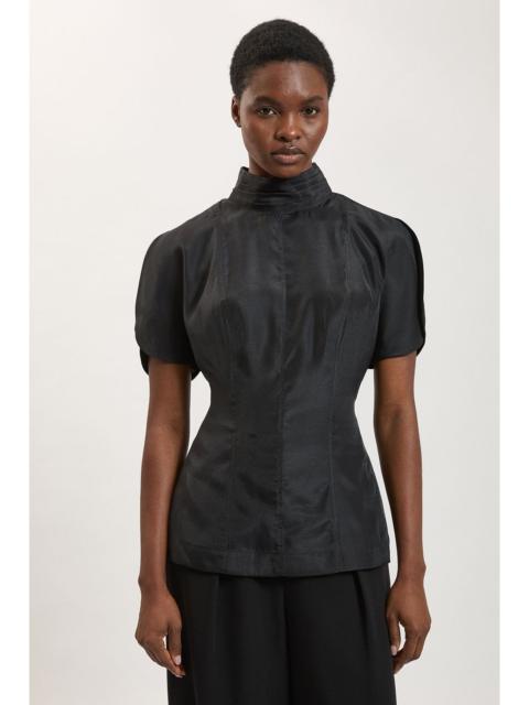 KAREN MILLEN Organza High Neck Sleeveless Top