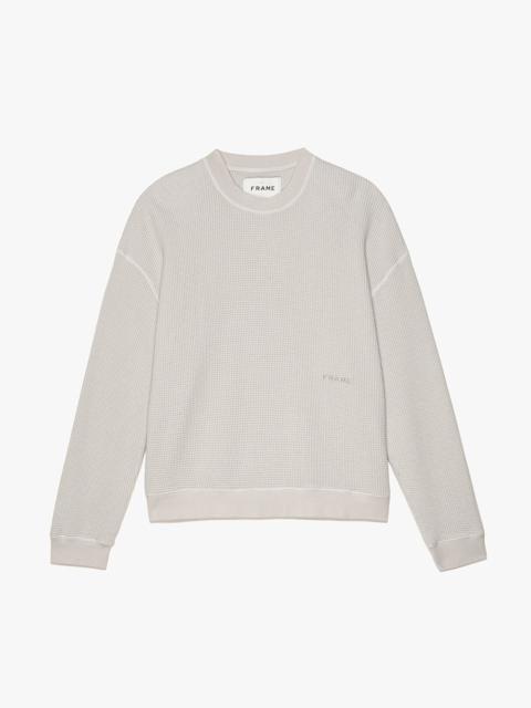 FRAME Waffle Textured Sweatshirt in Oatmeal