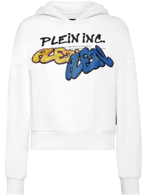 Bombing Graffiti-print long-sleeve hoodie