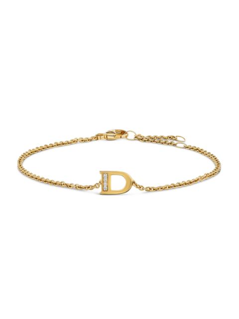 DAVID YURMAN Women's Petite Pavé Initial Chain Bracelet in 18K Yellow Gold - Initial D