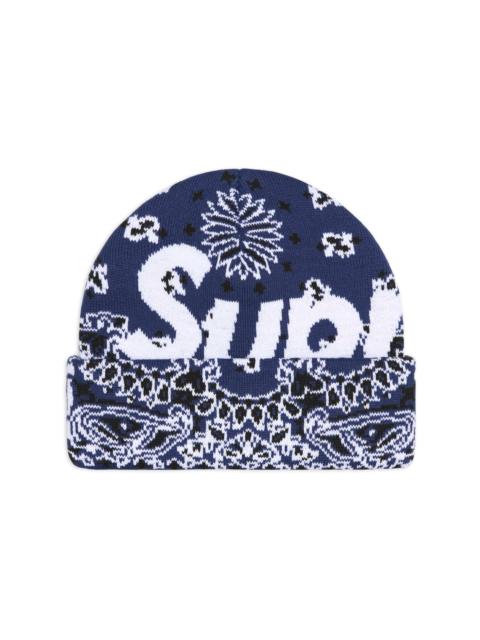 Supreme bandana-print beanie hat