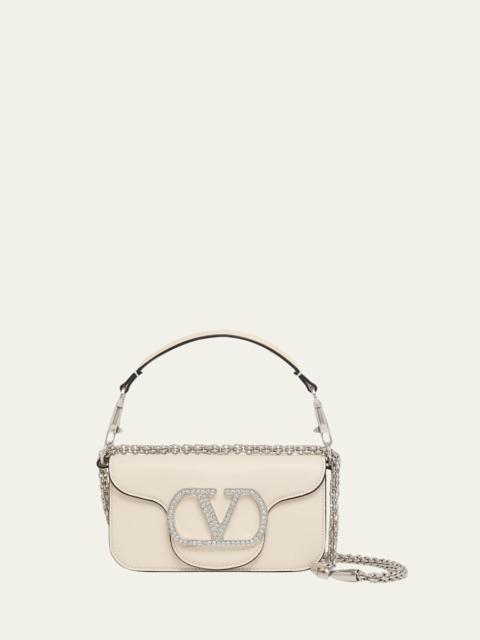 Valentino Loco Crystal VLogo Leather Shoulder Bag