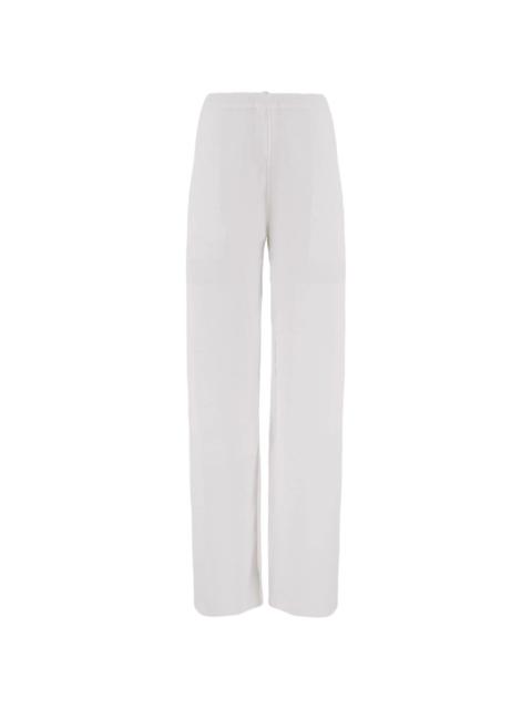 patch-detail linen-blend trousers