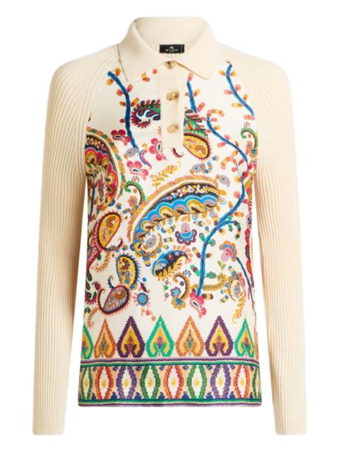 Etro paisley-motif polo top