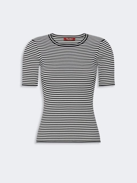 Max Mara UMANO Slim-fit viscose crepe sweater - BLACK WHITE