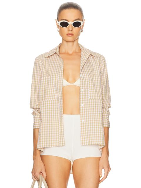 Enza Costa Textured Gingham Shirt