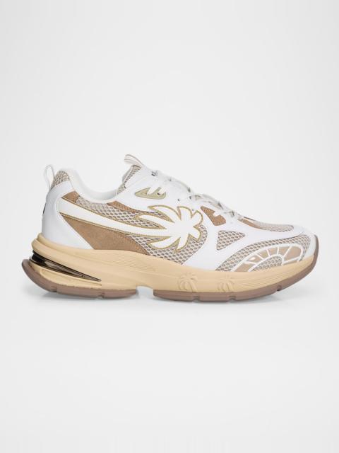 Palm Angels Men's Palm Leather and Mesh Runner Sneakers