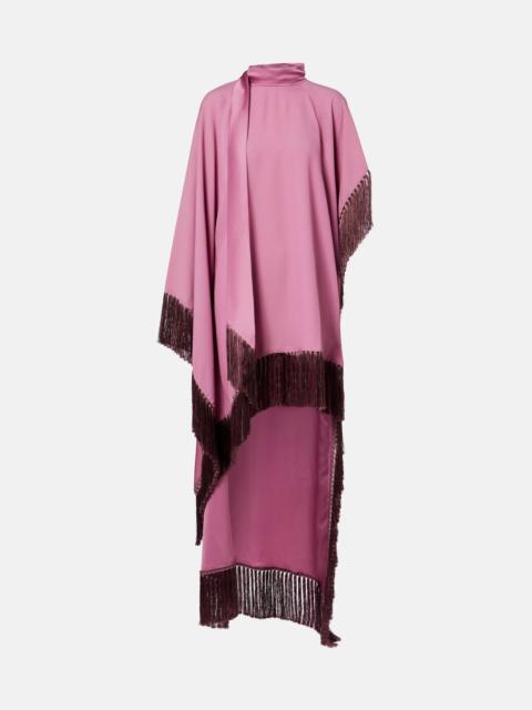 Taller Marmo Asymmetric fringed satin kaftan