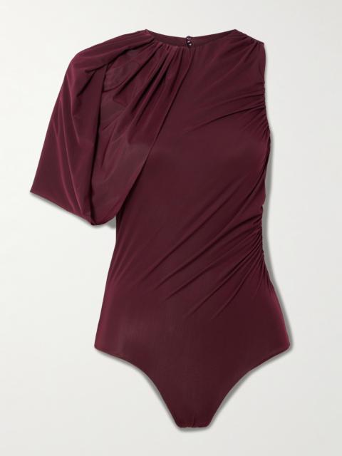 MAYGEL CORONEL Carlos Gathered Stretch-mesh Bodysuit