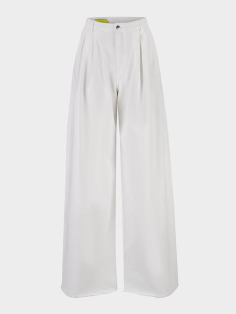 MARQUES’ALMEIDA Pleated Wide-Leg Denim Trousers