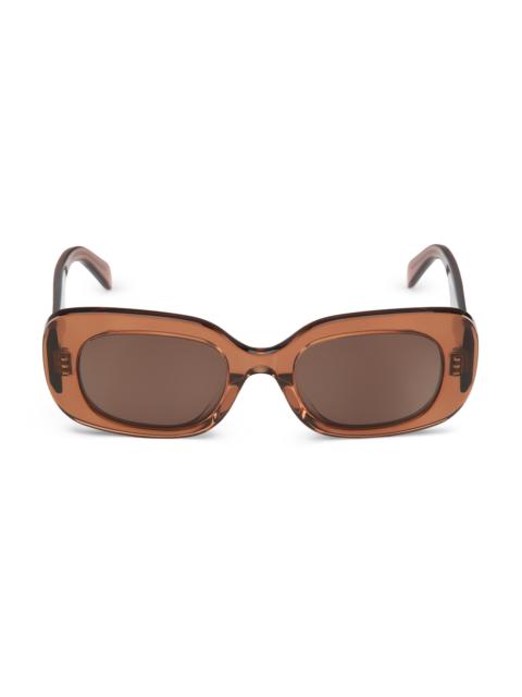 CELINE Women's Bold 3 Dots 51MM Rectangular Sunglasses - Shiny Dark Brown