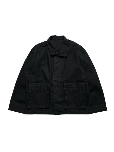 JAMES COWARD Six Jacket Black Waxed Cotton Washi Oxford Cloth