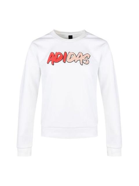 adidas (WMNS) adidas Athleisure Casual Sports Round Neck Pullover White Hoodie GF0167