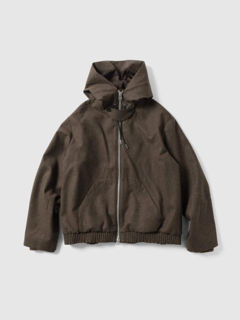 sacai Wool Flannel Hoodie Brown