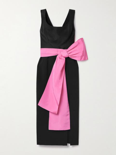CAROLINA HERRERA Belted Silk-faille And Crepe Midi Dress
