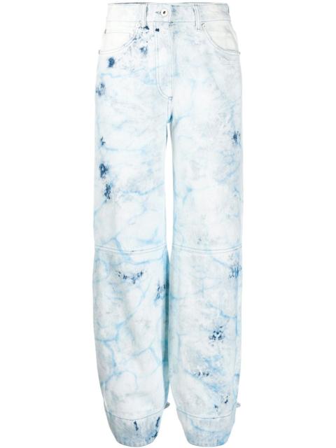 Off-White bleached tapered jeans