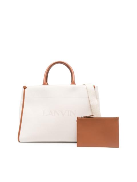 Lanvin logo-print leather tote bag